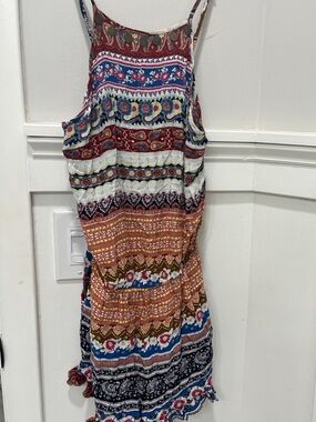American Eagle Outfitters Multicolor Striped Floral Midi Dress